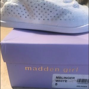 Brand new Madden girl Blinger white slip-on tennis shoes size 5